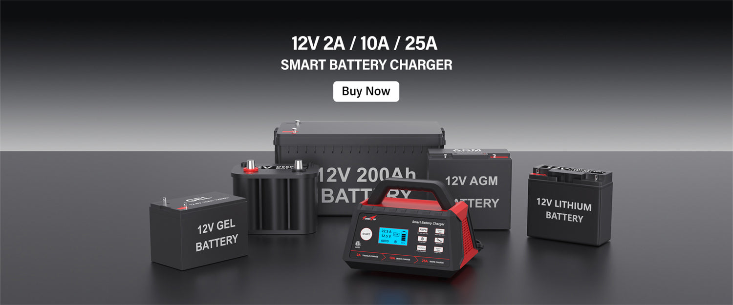 TowerTop 2/10/25 Amp 12V Smart Car Battery Charger, Fully Automatic Battery  Maintainer with Engine Start, Auto Desulfator, Battery Repair, Winter